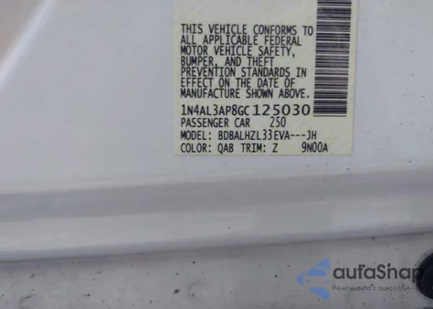 2016 Nissan Altima 2.5 from USA, damaged, VIN 1N4AL3AP8GC125030